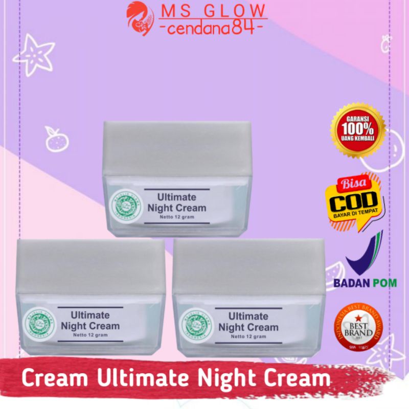 Ms glow Cream ultimate night cream/krim malam Ms glow Cream ultimate night cream