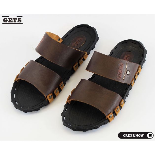 Sandal Sendal Pria Slop Pria Casual Sepatu Sandal Karet Selop Kulit Pria Kekinian Slip On Kondangan Laki Laki Cowok Dewasa