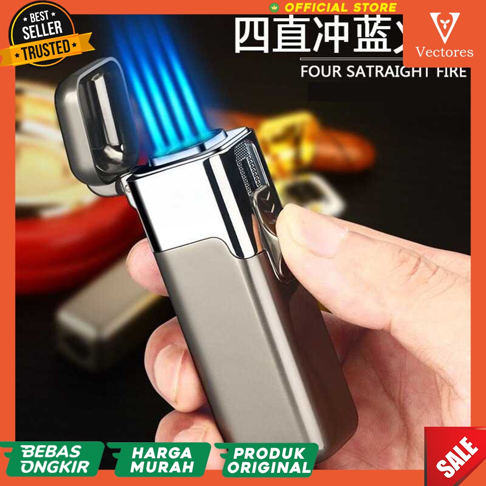 [ORIGINAL] Korek Api Gas Jet Match Flame Lighter Windproof Tahan Angin Import Pemantik Murah Terbaru