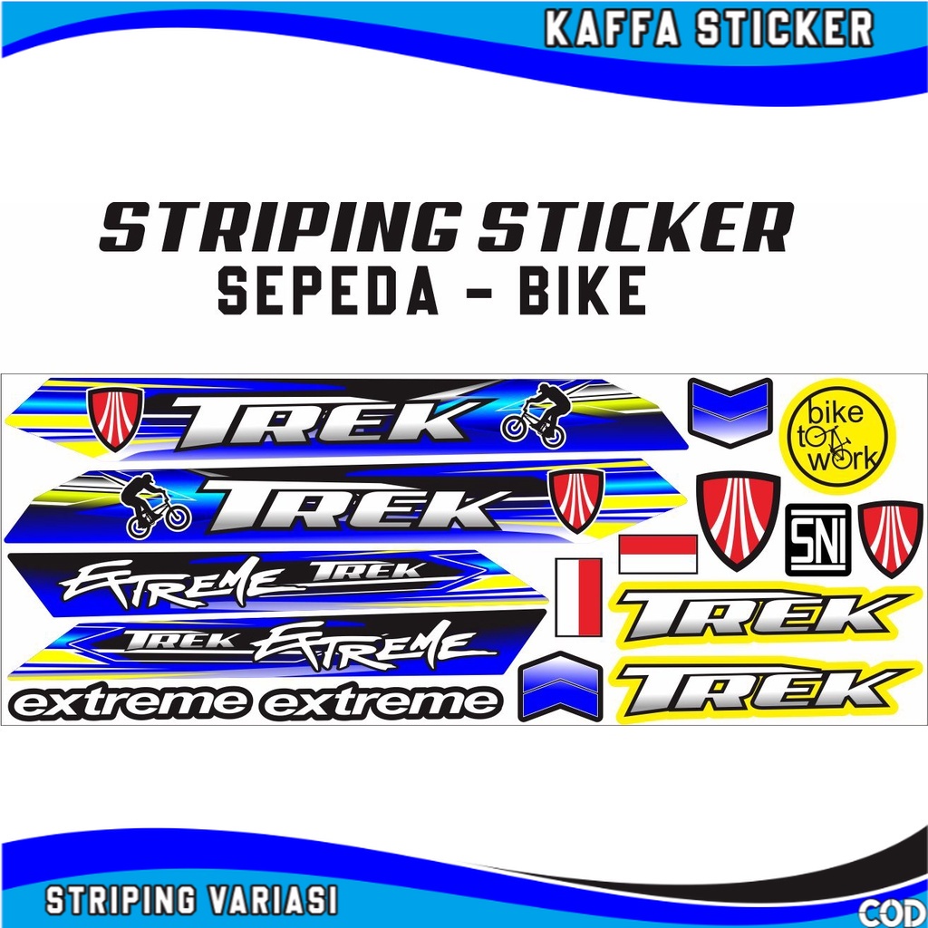 KHAFFA STIKER/STRIPING VARIASI TREX SEPEDAH-BIKA VARIASI BIKE SEPEDA UNIVERSAL STRIPING STIKER SEPED
