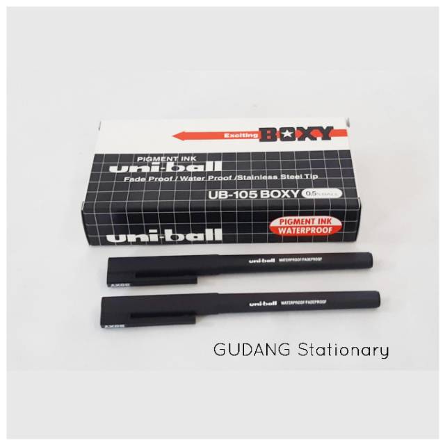 Ballpoint Pigment Ink UB-105 BOXY Hitam [ 1 Piece ]