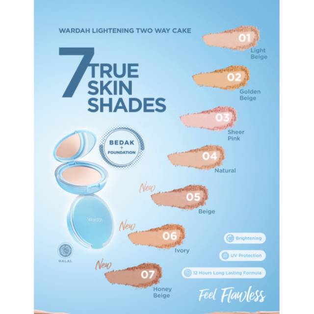 Wardah Bedak Two Way Cake Light Feel shade 1-7