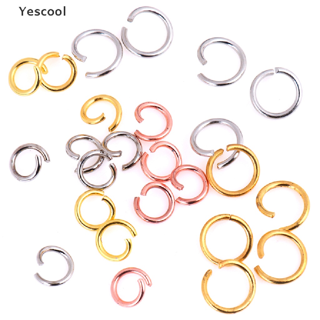 100 Pcs Cincin Konektor Split Ring Open Jump Bahan Stainless Steel Ukuran 8 / 10mm