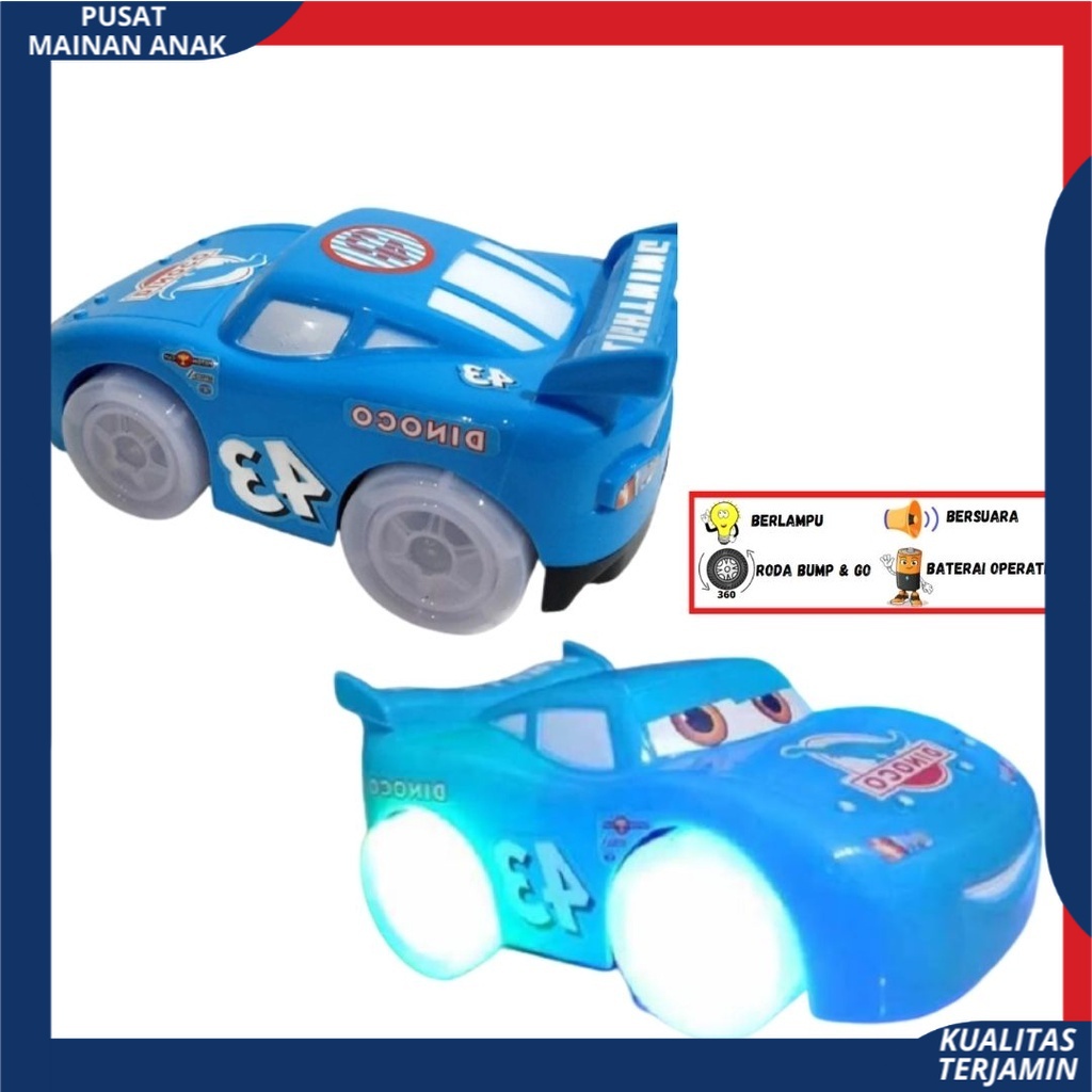 Mainan Anak Mobil Berlampu Racing Sport Cars Bump And Go Bersuara Versi New