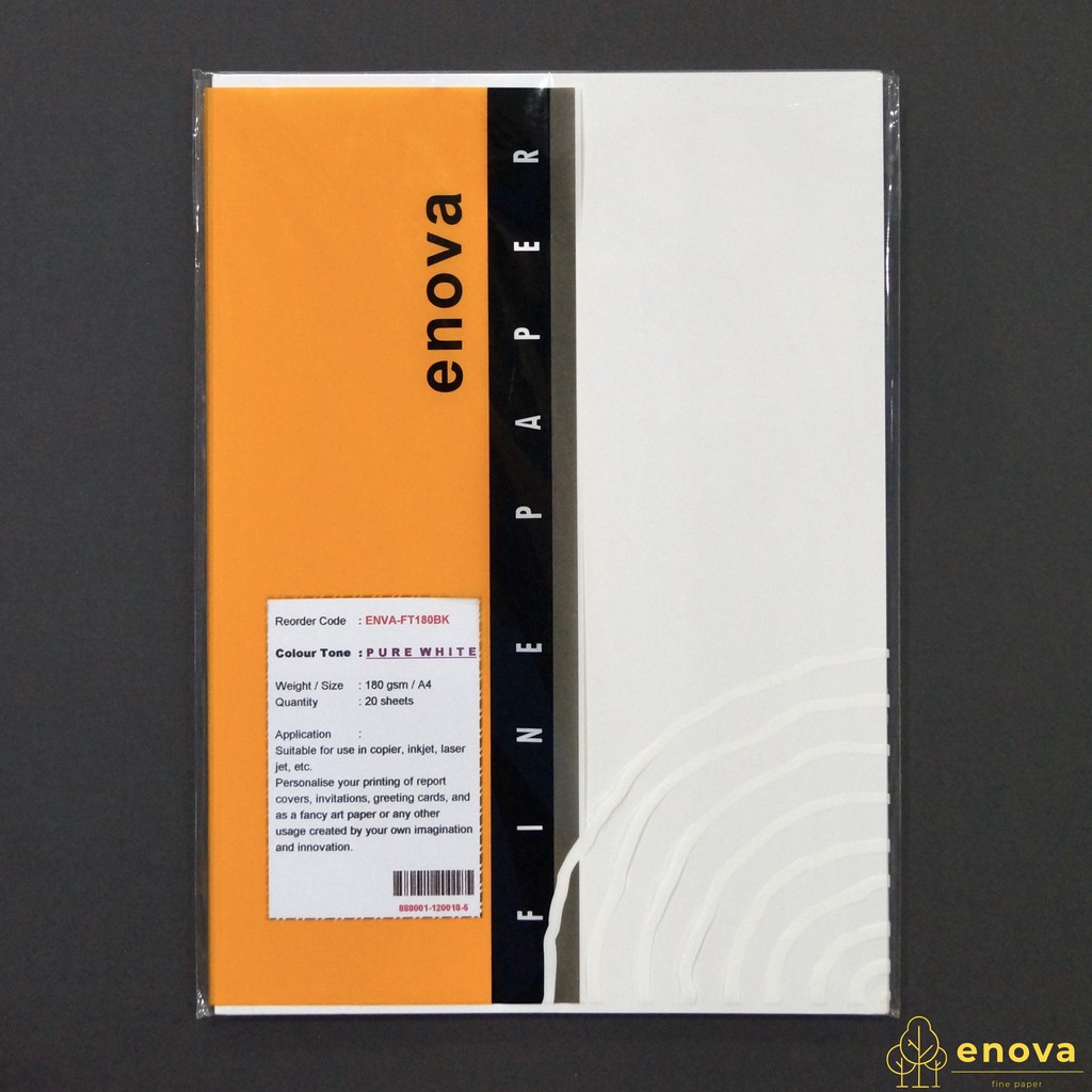 

Fancy Art Paper ENOVA | Pure White | A4 180GSM (Putih)
