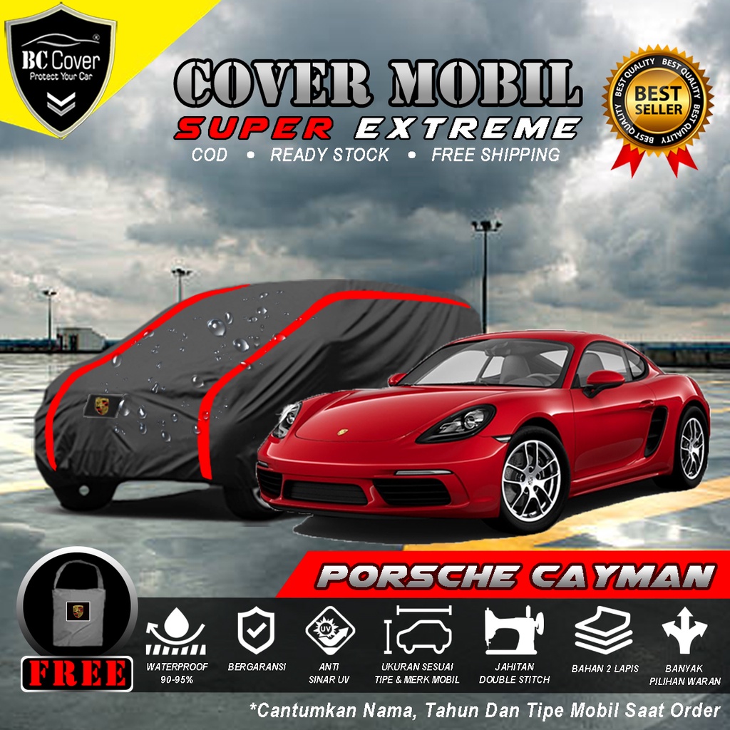 Body Cover Mobil Porsche Cayman Outdoor Waterproof / Sarung Mobil Porsche Cayman GT4 Waterproof / Selimut Tutup Mantol Kerudung Mantel Penutup Mobil Sedan Porsche Cayman Waterproof Outdoor Anti Air