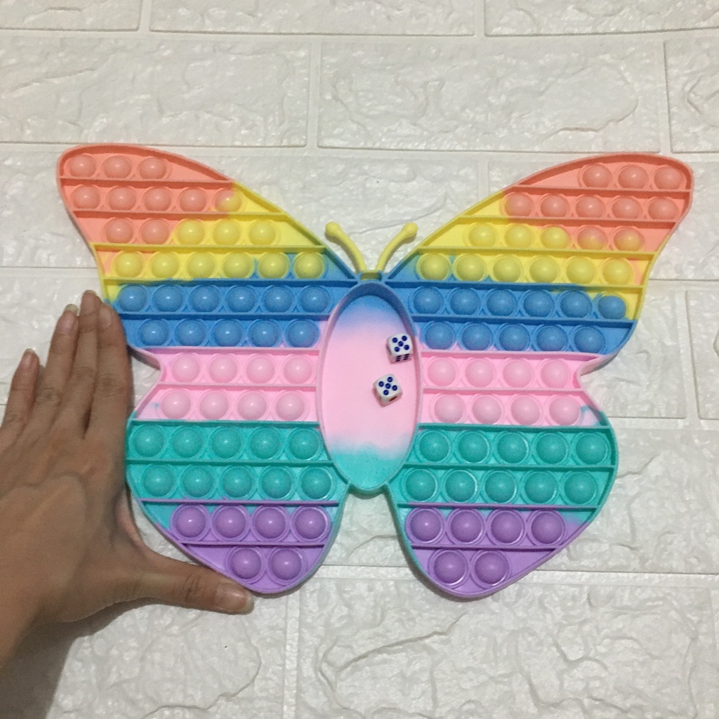 Mainan Fidget POP IT BUTTERFLY JUMBO Pastel Uk. 34x24 Cm / Pop It Kupu-Kupu Jumbo