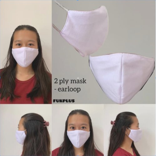 Masker Kain Masker Katun Murah Polos 2 Ply 1 Pcs