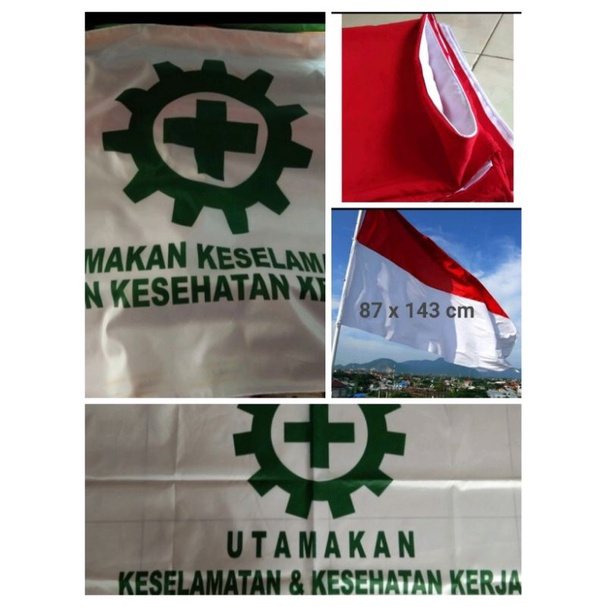 PAKET BENDERA MERAH PUTIH DAN K3 STANDAR KEMENAKER