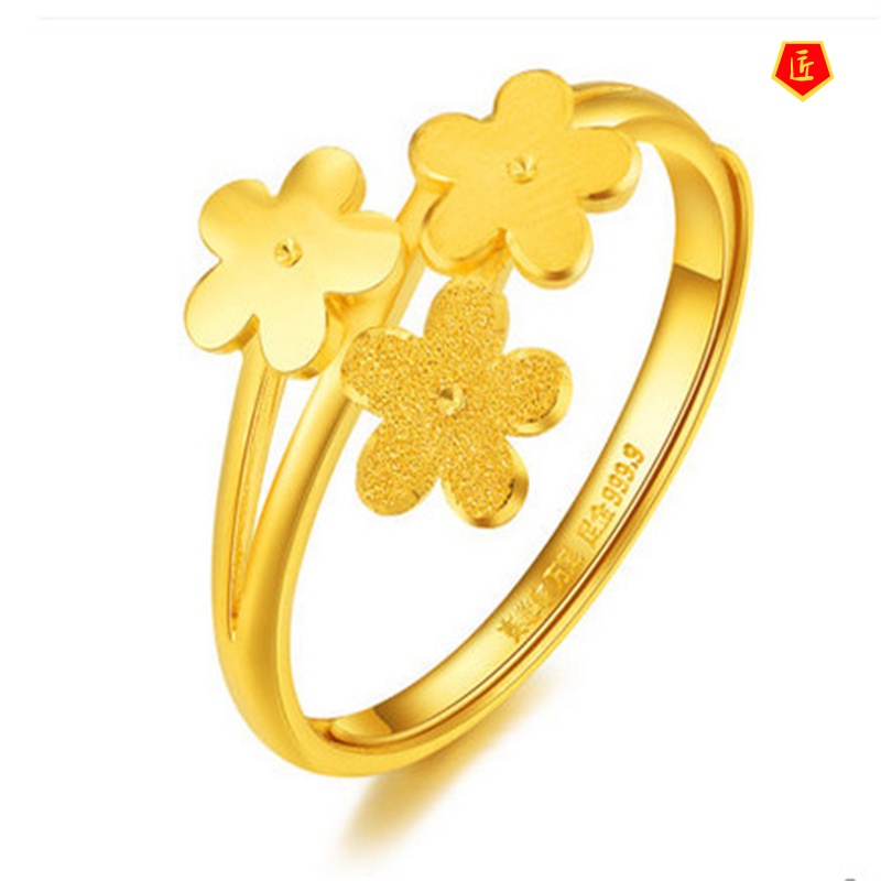 [Ready Stock]Simple Personality Korean Style Gold Flower Ring