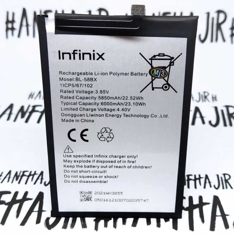 BATRE BATREI BATERAI BATTERY BATTERAY INFINIX BL-58BX BL58BX BL 58BX HOT HOTE 9 PLAY X680 X 680 HOT 