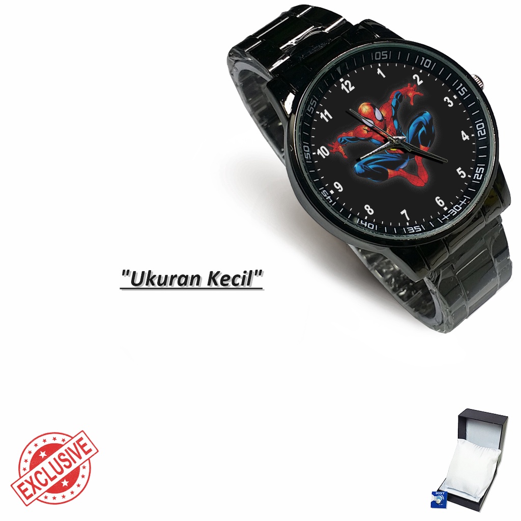 (Exclusive) Jam Tangan SPIDER-MAN Motif 3 Rante Couple / Satuan