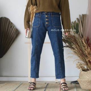  Celana  panjang jeans wanita murah  button jeans celana  