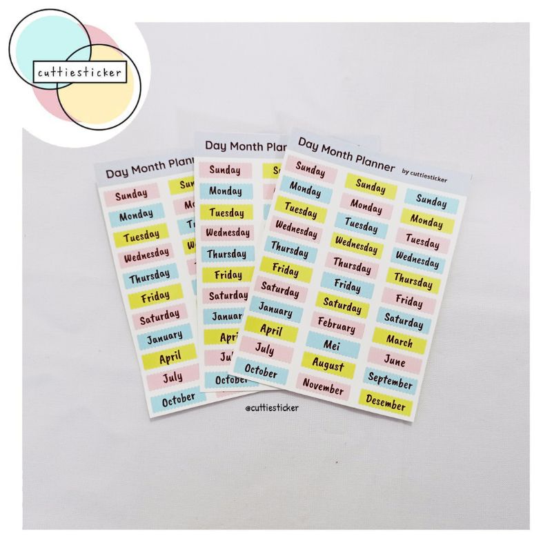 

Sticker Sheet Day Month Planner | Sticker Bullet Journal | Sticker Studygram | Cuttiesticker