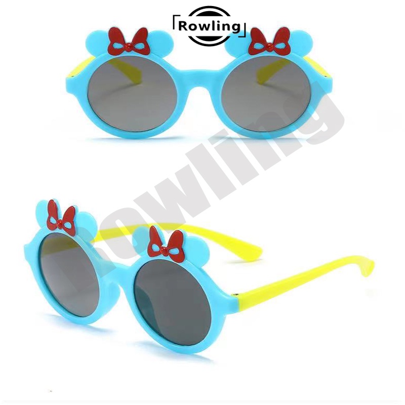 (Rowling)Kacamata Anak New Trend/Fashion Anak Terbaru Pita kacamata hitam High Quality Import Kacamata Fashion-Ka-76 Biru/Kuning