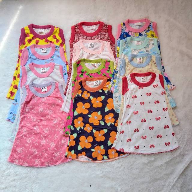 Daster Anak Bayi Yukensi 0-5 Tahun / Baju Bayi Perempuan Dress Kutung Kutang-5