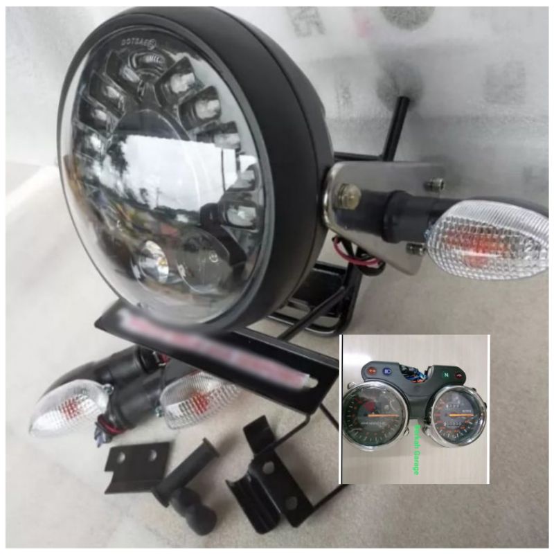 Lampu Depan Rx-King New Bulat Daymaker Full Set Plus Breket Plus Sen 4 Buah Depan Belakang Plus Spidometer