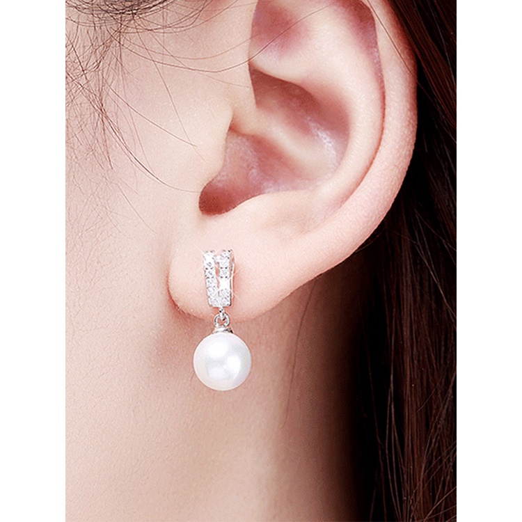 New Trendy Simulated Pearl Dangle Earrings For Women Fashion Wedding Engagement Accessories Simple Stylish Girls Earrings