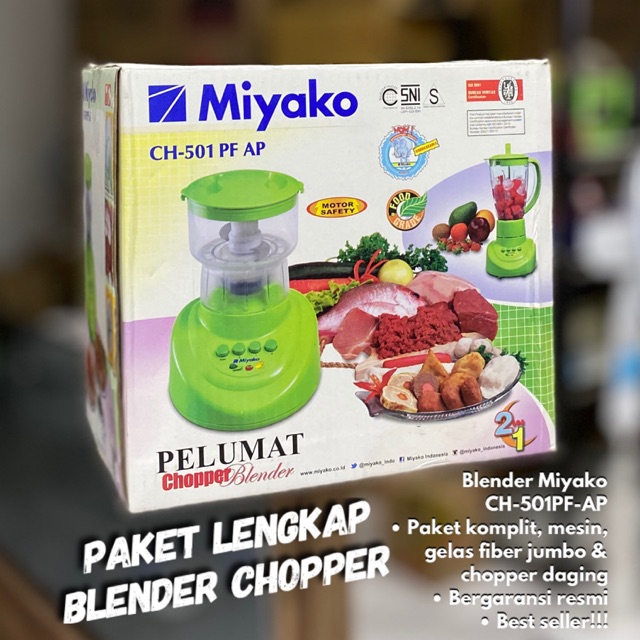 Miyako Chopper Penggiling Daging CH 501 PF AP komplit set 2 in 1