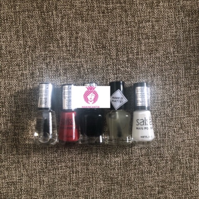 Salsa Kutek/salsa nail polish/pewarna kuku salsa/cat kuku salsa bening hitam merah ecer