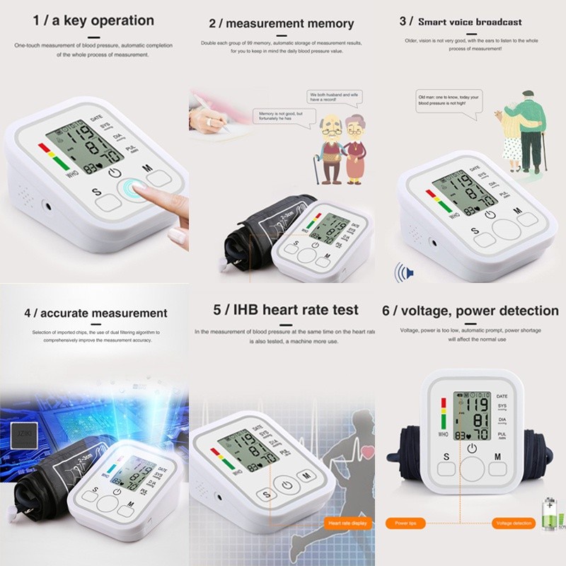 Alat Cek Pengukur Tekanan Tensi Darah Digital Tensimeter Sphygmomanometer Blood Pressure Monitor