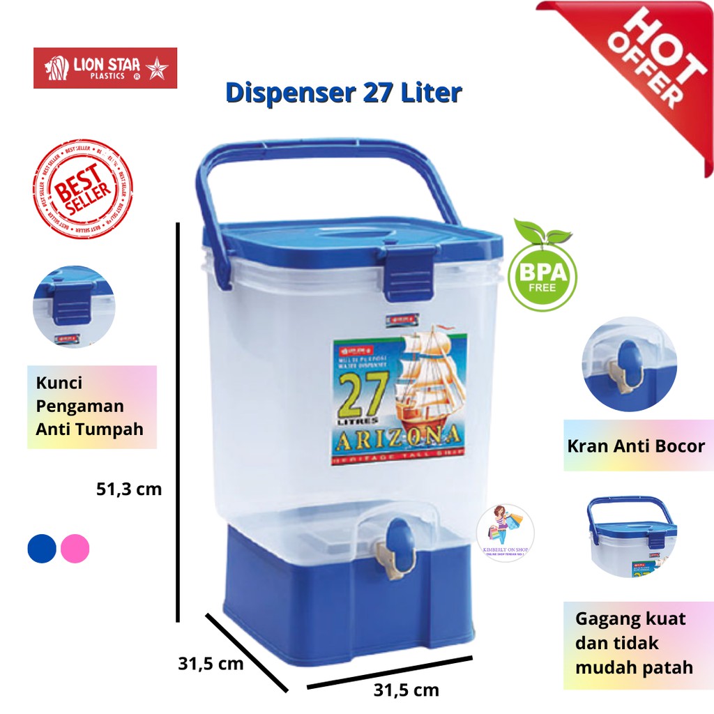 Dispenser Air Arizona Drink Jar 27 Ltr D27 - Lion Star