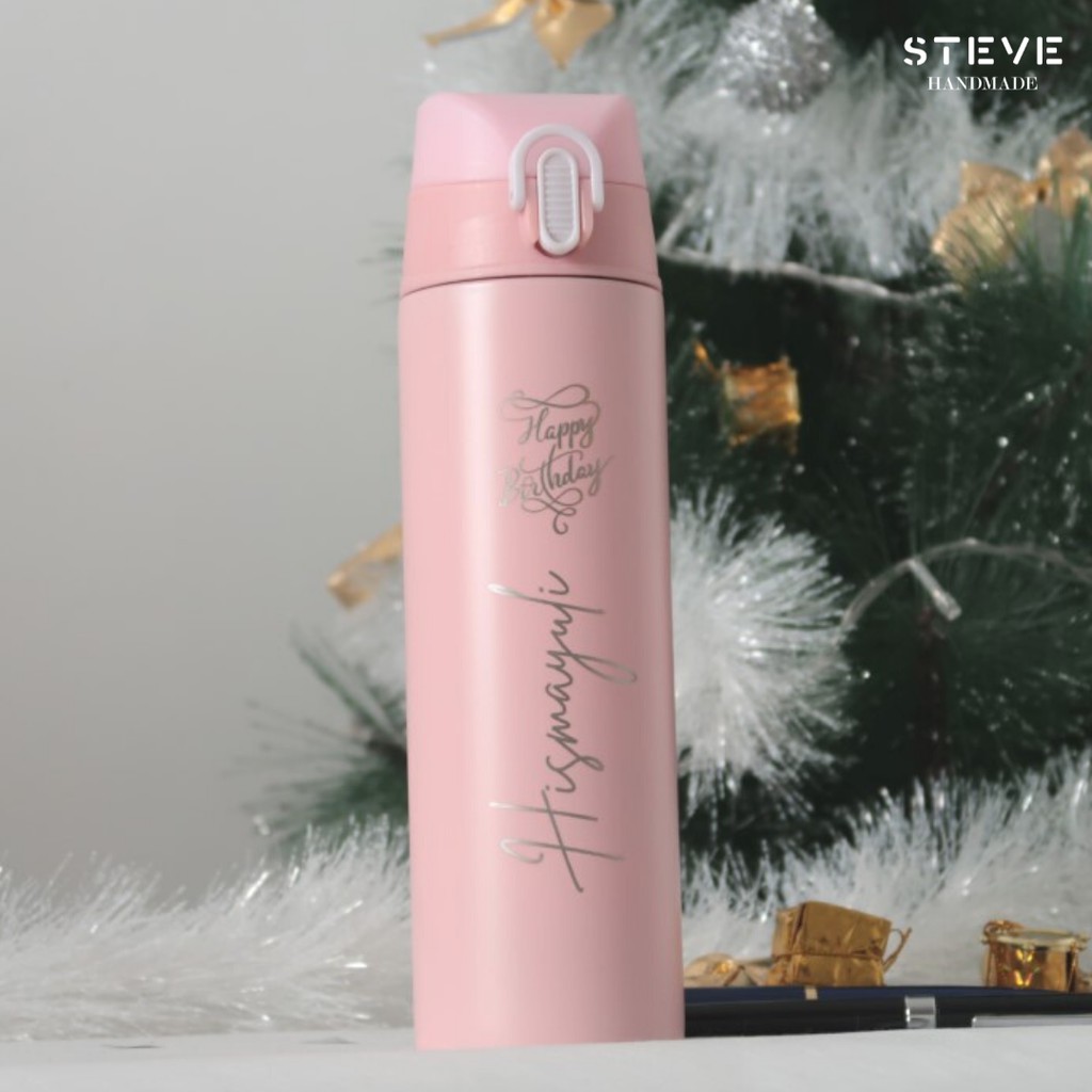 Botol minum stainless termos vacuum tumbler travel mug TM0311 Pink