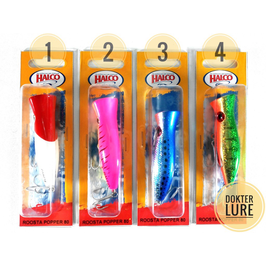 LURE HALCO Roosta Popper 80 16gr 8cm Floating Umpan Mancing Casting Top Water