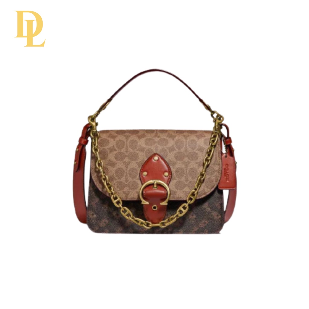 Coach Beat Shoulder Bag In Signature Canvas With Horse And Carriage Print (C2418)