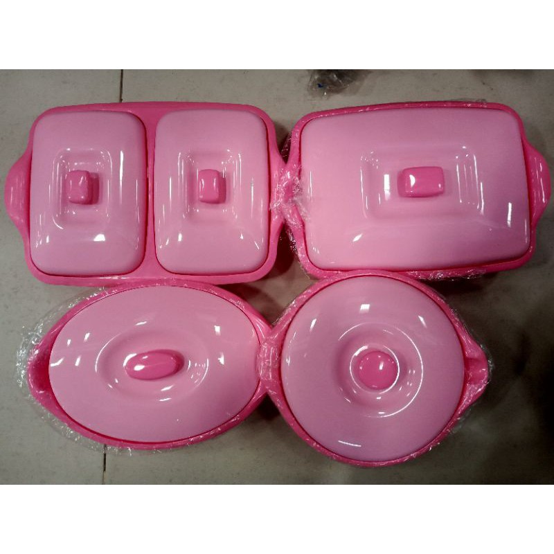 Basin/wadah makanan plastik 1 set