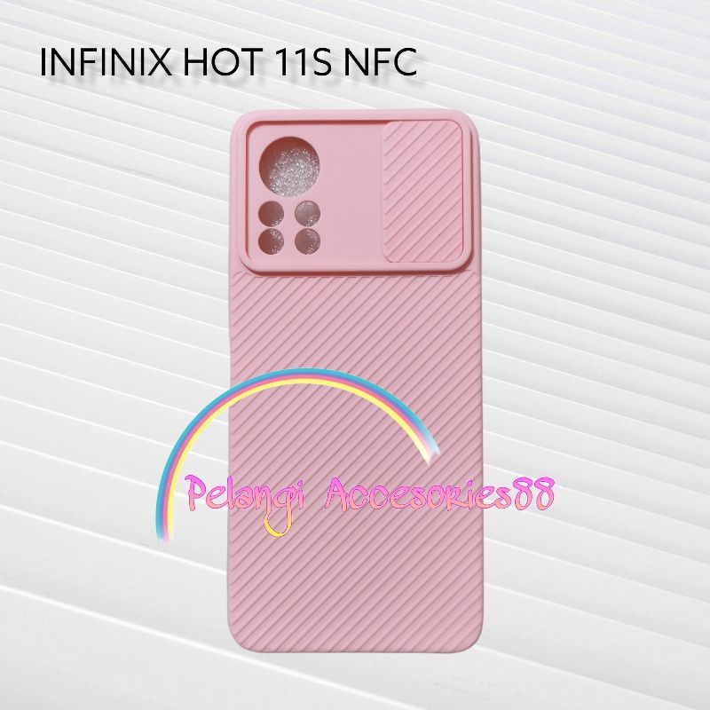 CASE INFINIX HOT 11S NFC SOFTCASE SLEDING WARNA WARNI - POLOS NON SLOT CARD