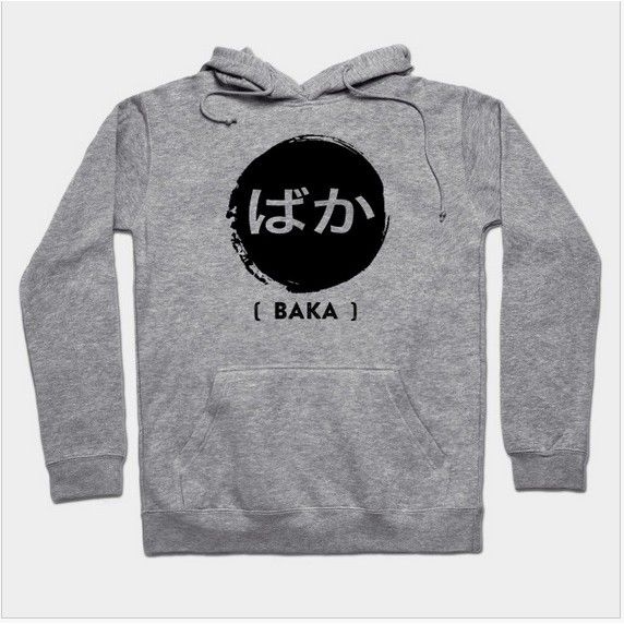 hoodie anime BAKA bahan fleece size S M L XL XXL XXXL XXXXL big size