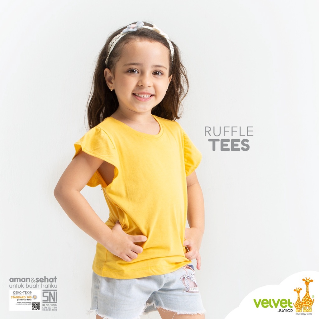 Velvet Junior Kaos Anak Perempuan - Ruffle Tees (1pcs)