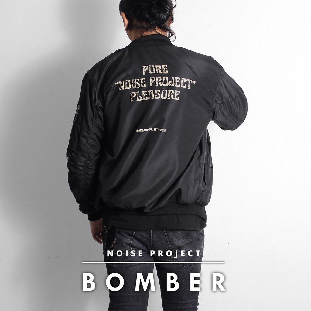 Jaket Noise Project Original Product Jaket Bomber Noise Jaket Outdoor Hitam