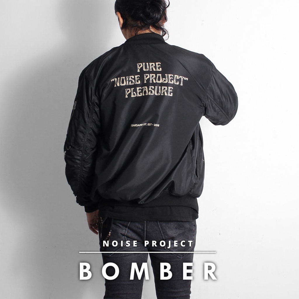 TURUN HARGA ! Jaket Bomber Baseball Noise Original Terbaru Pria Wanita / Wolv Flight Jaket Vintage Pilot Pria Original Distro Bandung