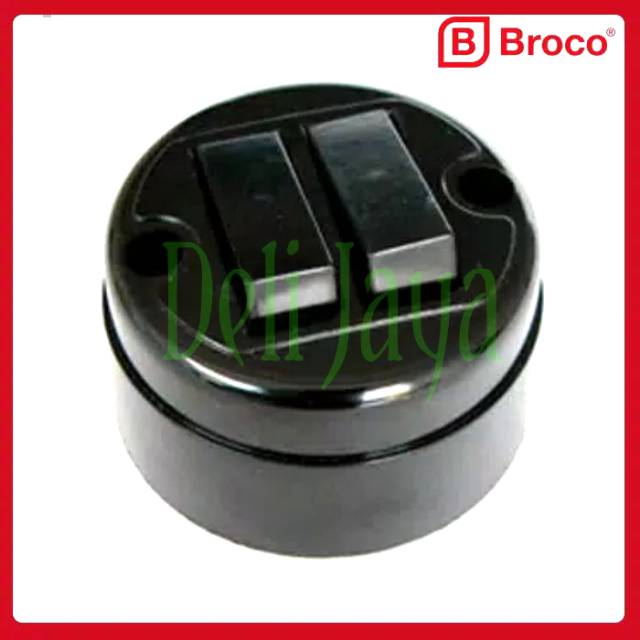 Saklar Seri OB Timbul Hitam Saklar Double BROCO