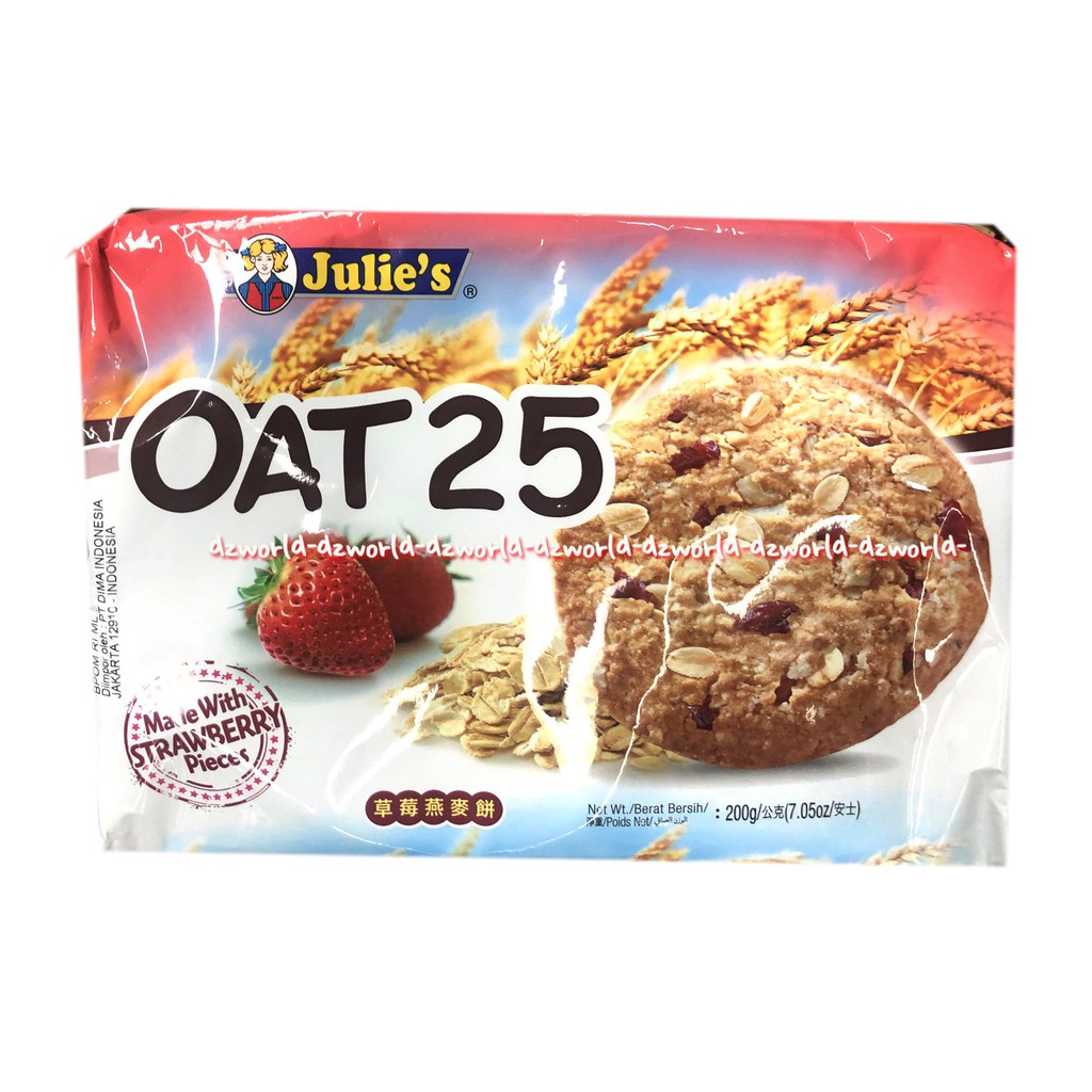 Julie's Oat 25 Strawberry Oat Biskuit Rich Tea Oat 200gr Snack Cemilan Julies Julie Biscuit