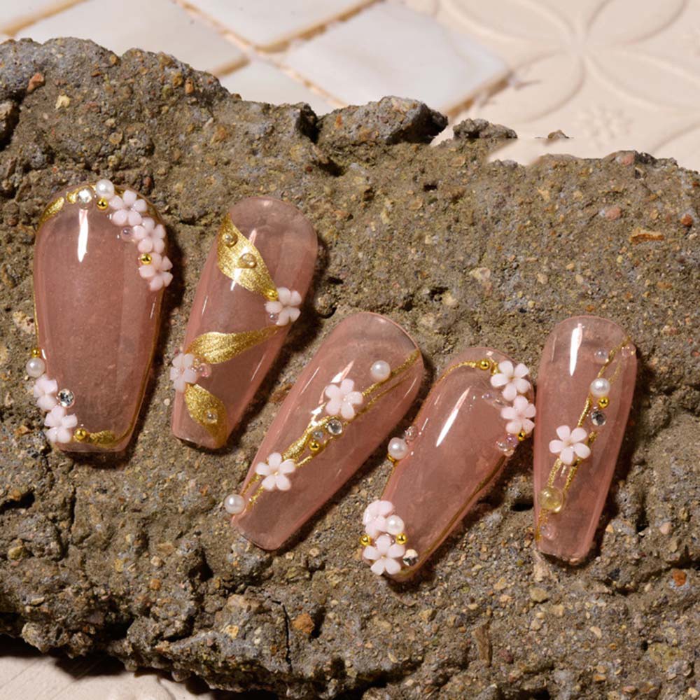 Mxbeauty Ornamen Bunga Putih Pink Mini 3d Bahan Resin Untuk Dekorasi Nail Art