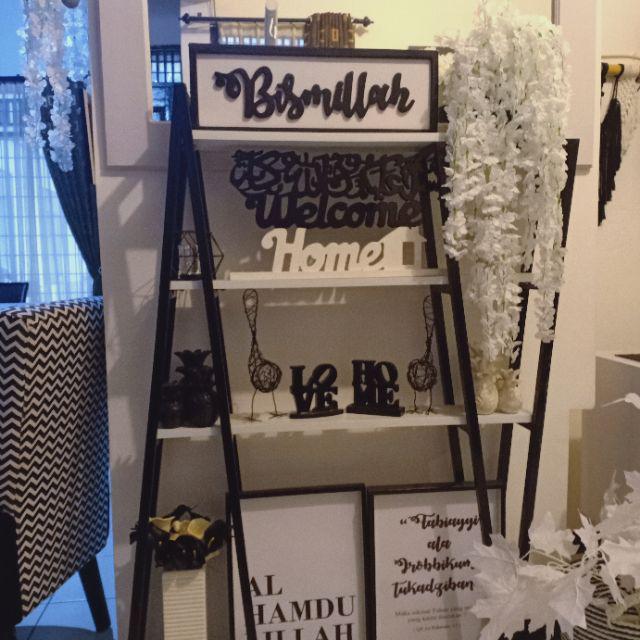 Walldecor Hiasan Dinding Bismillah, Shabby, Kayu, Kaligrafi, Vintage, Murah