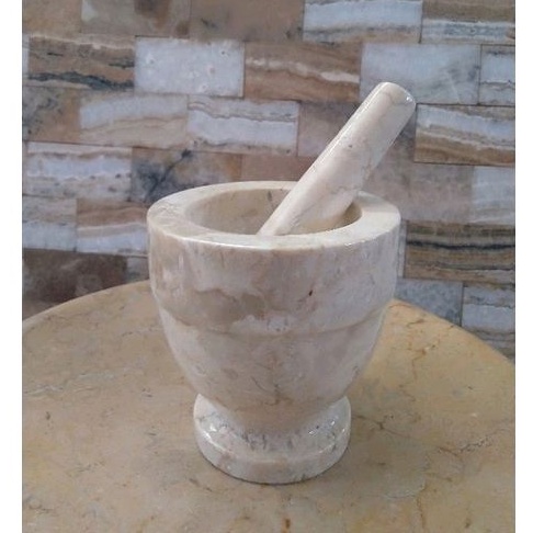 Lumpang Alu Batu Lesung Mini Marmer Asli Tumbukan Tumbuk Obat Puyer Ulekan Ulek Mortar & Pestle