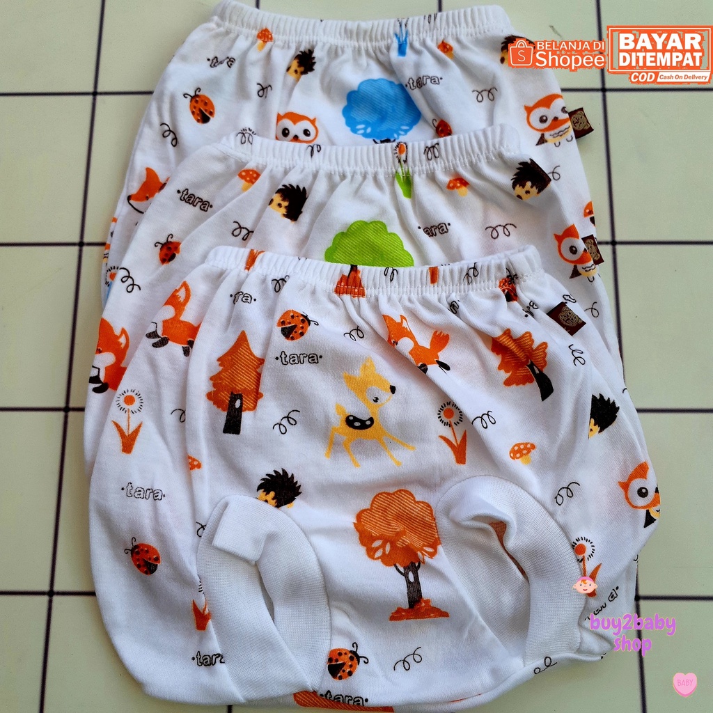 Celana pendek POP bayi Tara Animal &amp; Fruit Series 0-3 Bulan 3 PCS