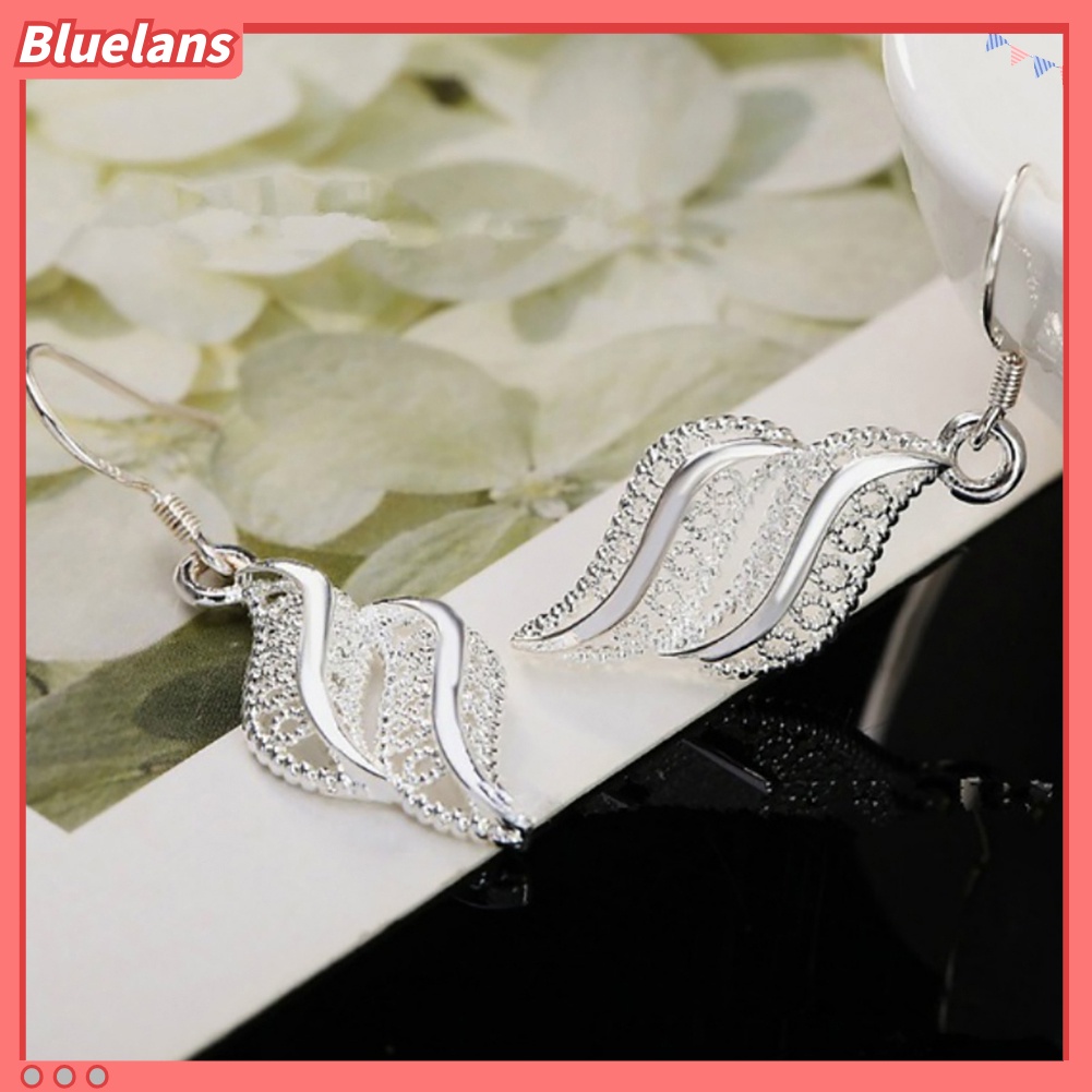 Bluelans Anting Kait Gantung Wanita Desain Geometri Hollow Elegan Untuk Pesta / Club