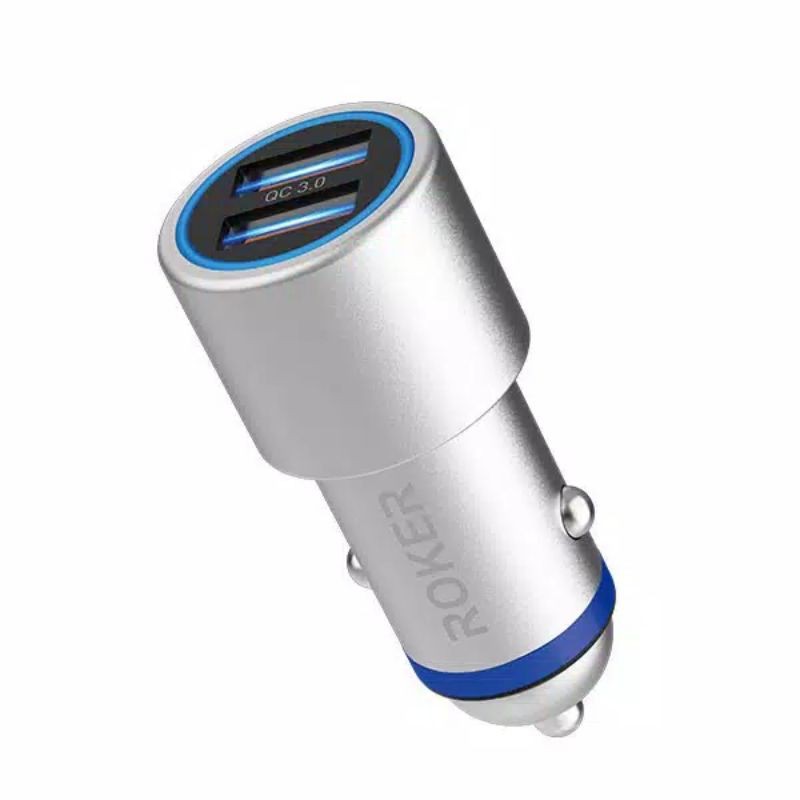 Roker Hyper Car Charger 36W/6A Dual USB Ports QC 3.0