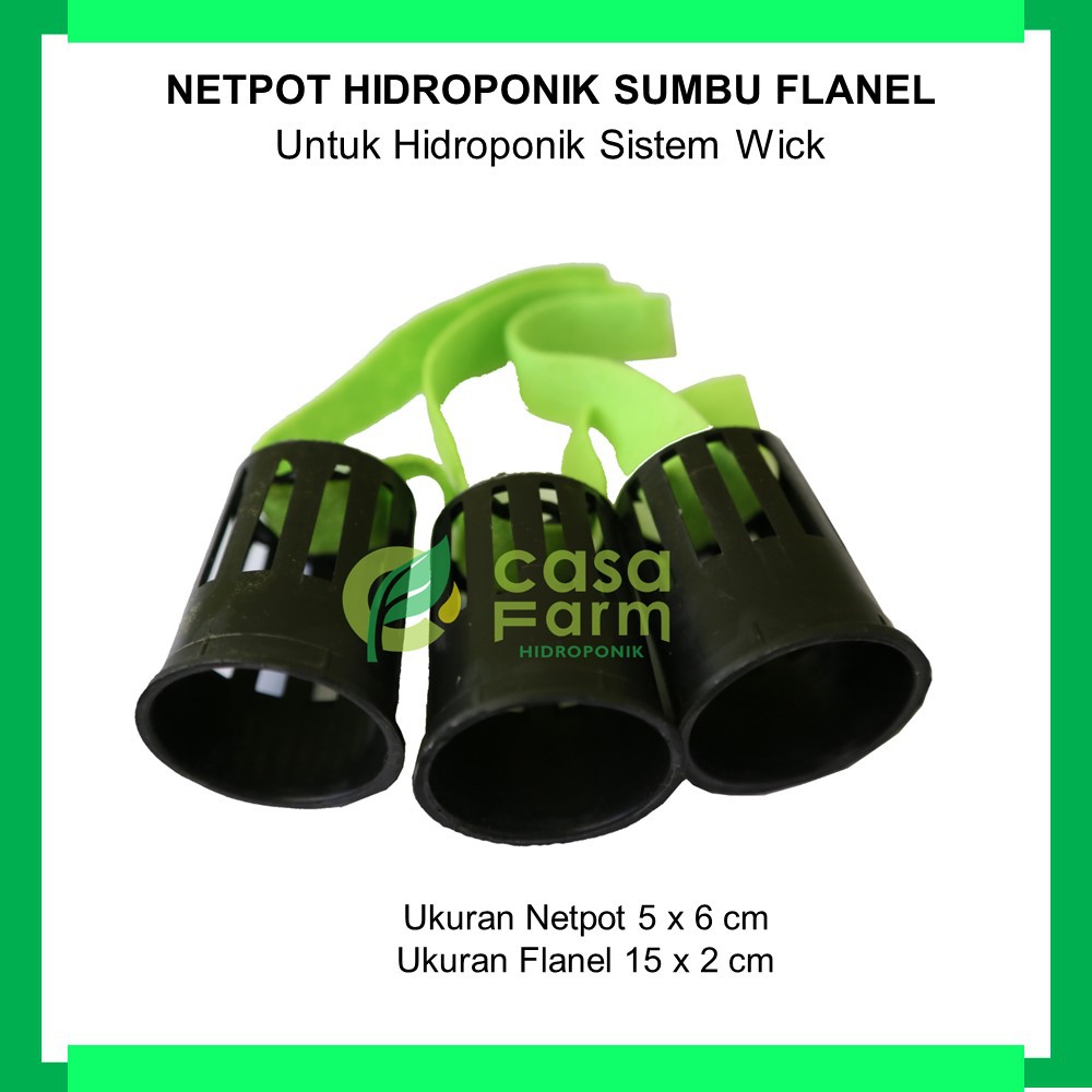 Netpot Hidroponik + Sumbu Flanel Isi 50 Pcs Tinggi 6 Cm Diameter 5 Cm