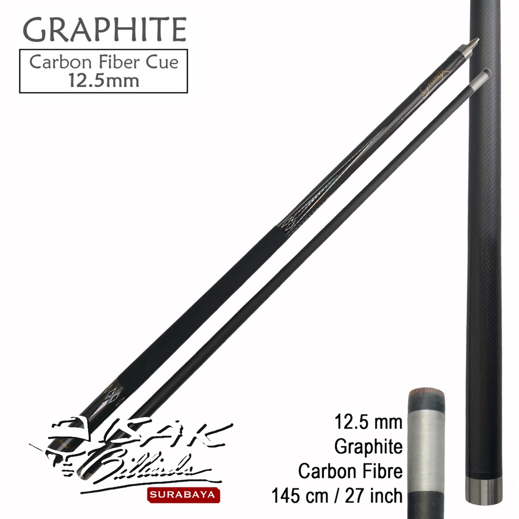 Graphite Cue Black | 12.5 mm Carbon Fibre Graphite Shaft