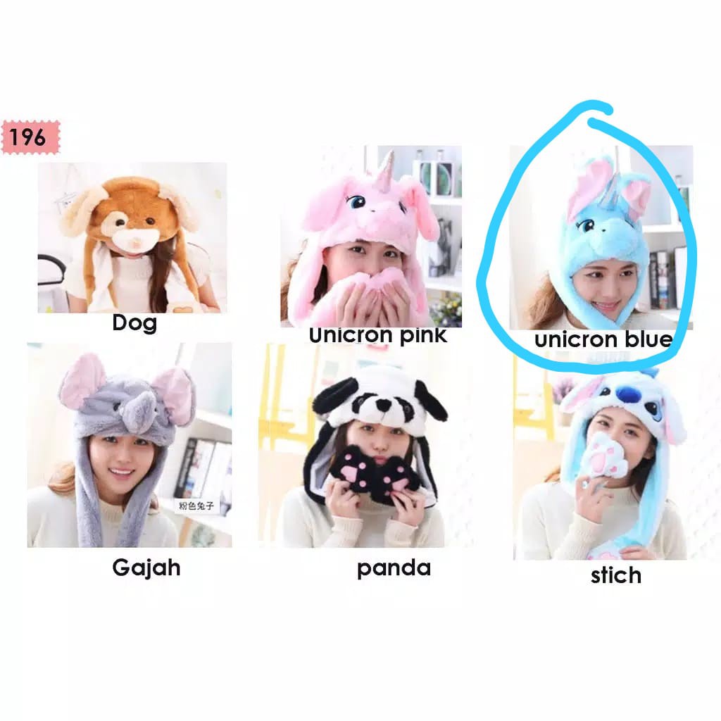 [IMPORT] - Non LED Topi Bunny Hat/Topi Tiktok Black Pink