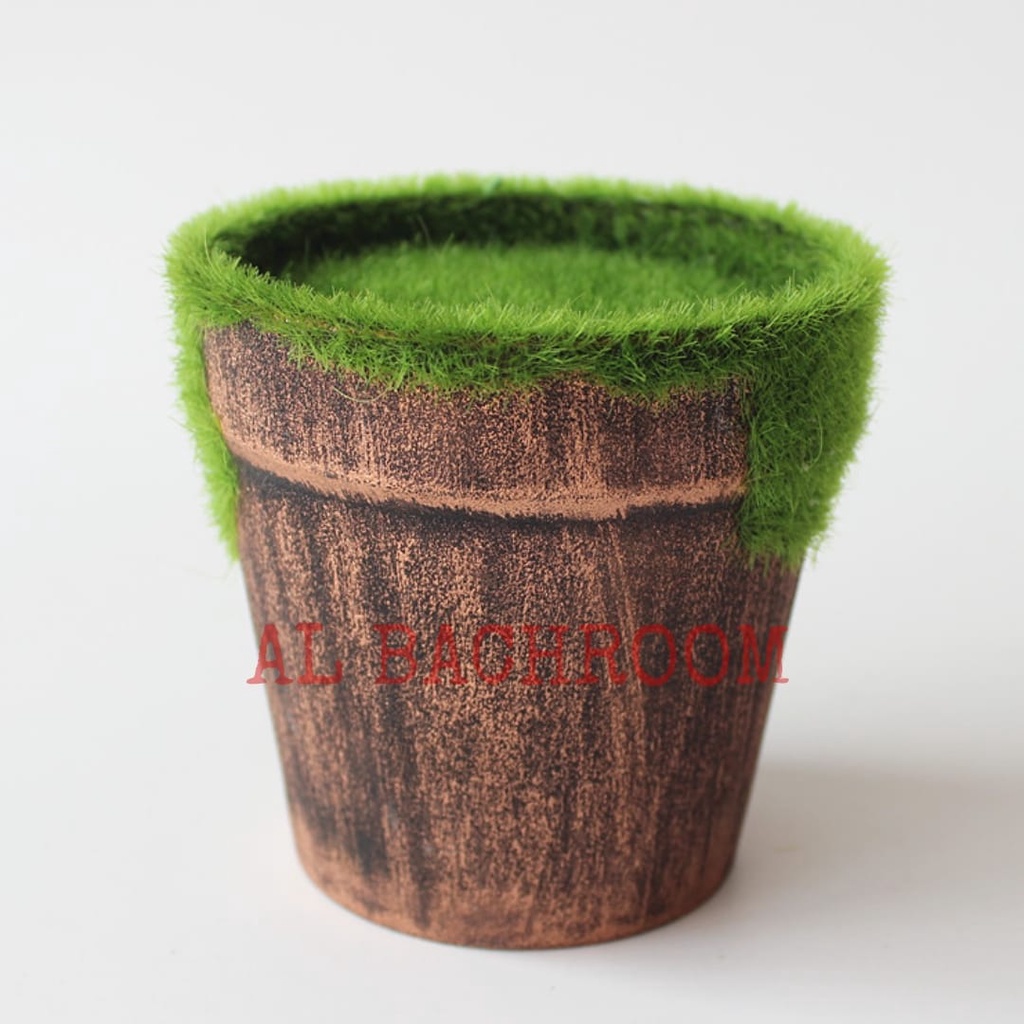 P003 POT BULAT PLASTIK BUSA LUMUT 9CM P01-2 POT BUNGA ARTIFICIAL