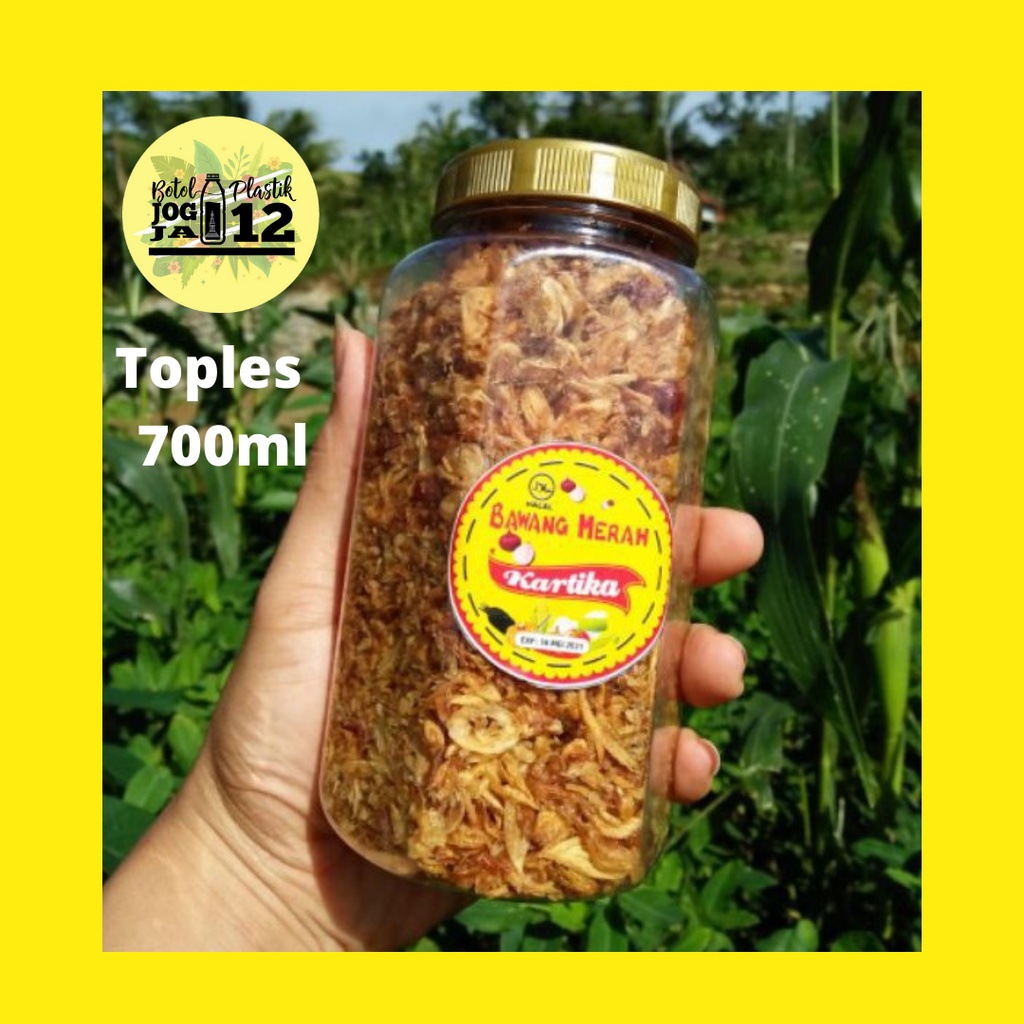 1kg muat 30pcs Toples hexagonal 700ml, toples bawang goreng 700ml, toples kue, toples cupang, toples