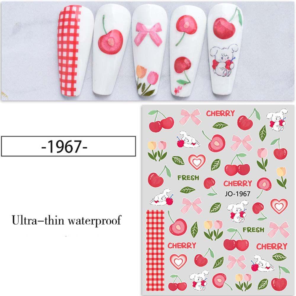 Mxbeauty Buah Stiker Kuku 3D DIY Dekorasi Kuku Manicure Strawberry Transfer Slider Semangka Nail Decal