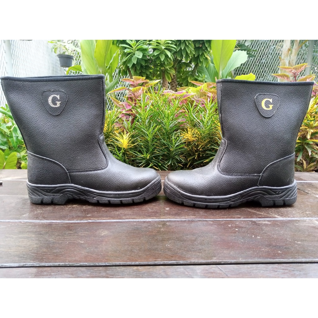 Sepatu safety G-KNIGHT boot proyek hitam kuat ujung besi pria original